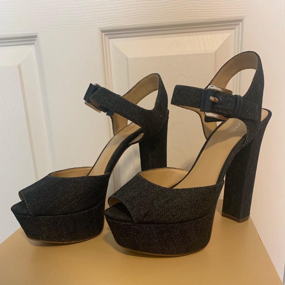 Michael Kors London Peep Toes in Denim